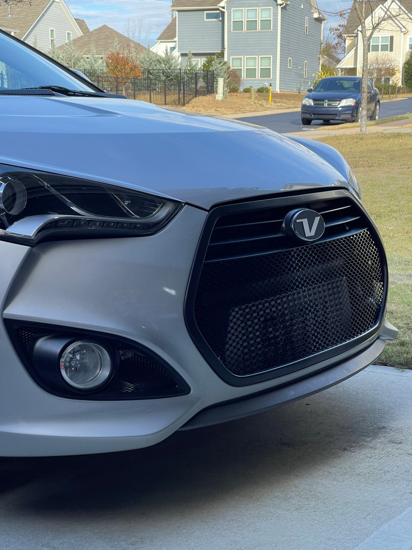 2013-2017 Veloster turbo mesh fog light bezels, double cut out